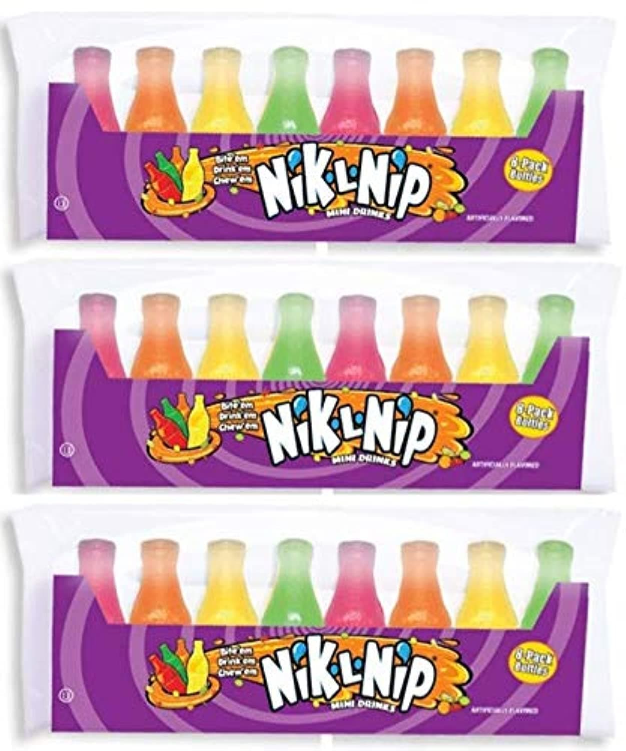 Nik-L-Nip Mini Drinks Candy, 8 Count, Pack of 3