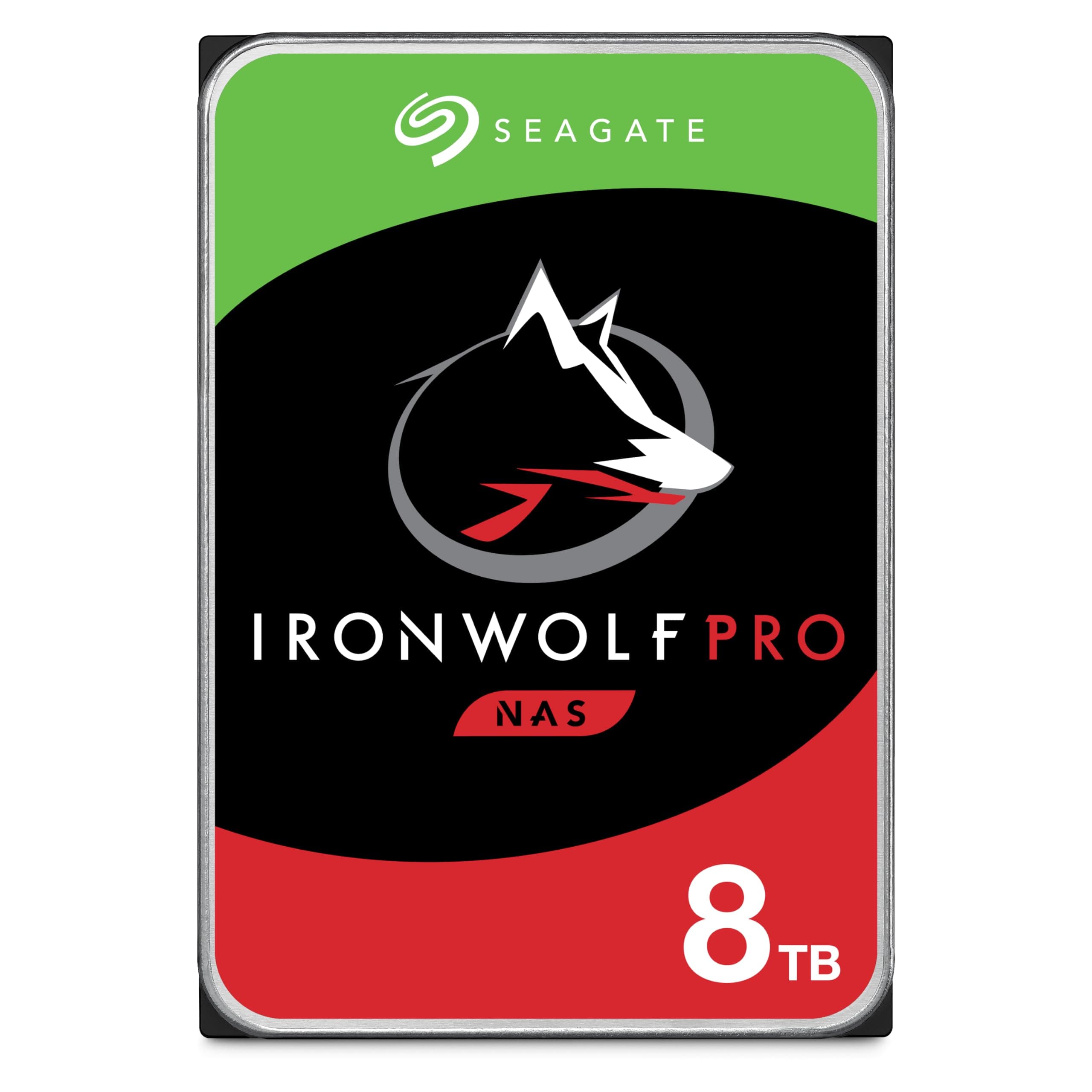 Seagate IronWolf Pro 8 TB 3.5 Inch Internal Hard Drive for 1-16 Bay NAS Systems (7200 RPM, 256 MB Cache, Up to 214 MB/s, 300 TB/Year Workload Rate)