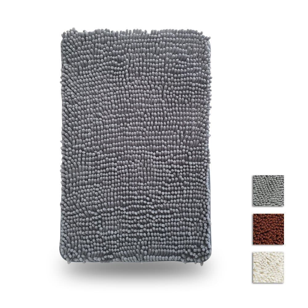 Updated Anti-Skidding Bath Rug, Thickened and Environment-Friendly Bath, Kitchen - Gray 20 x 32 Inches