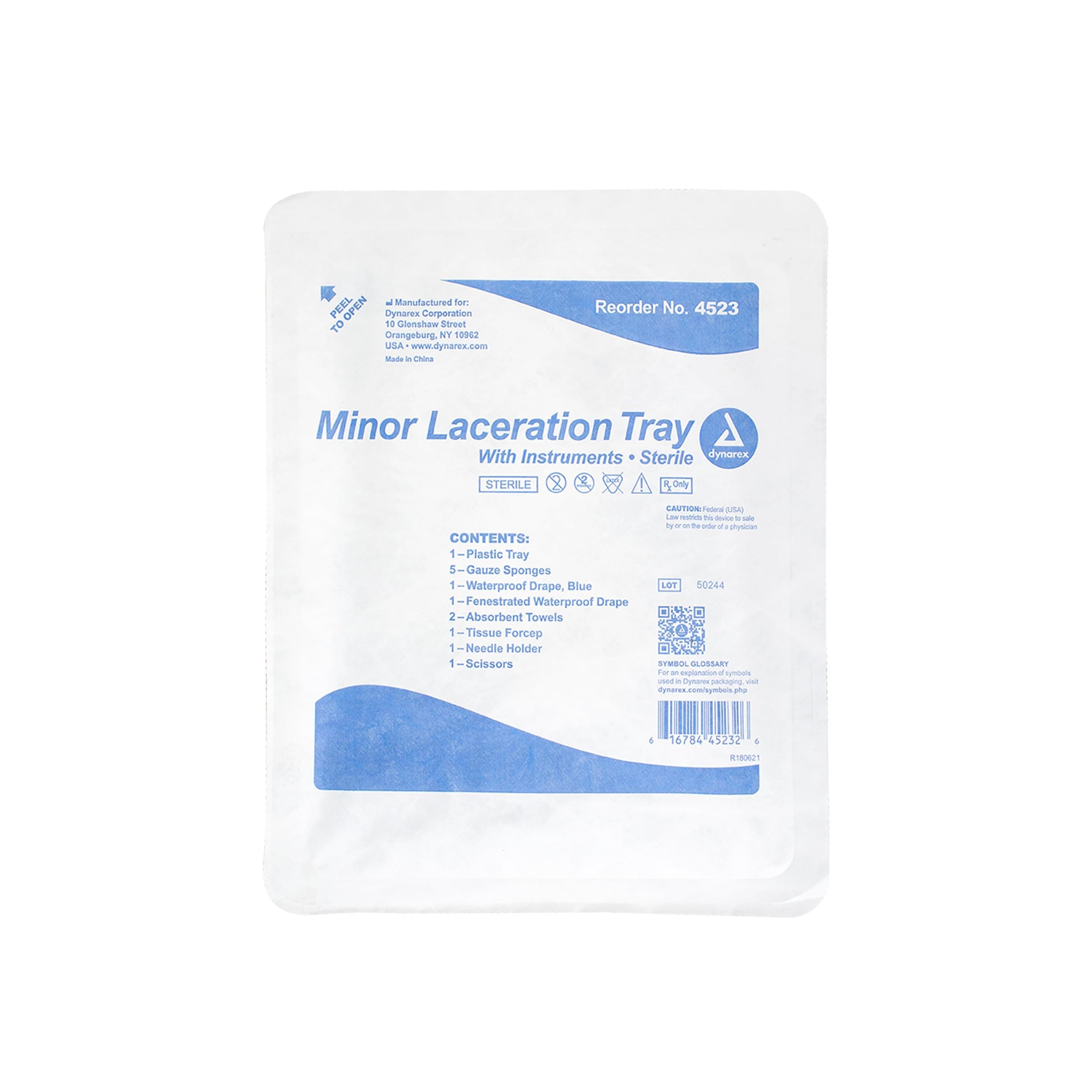 Dynarex Minor Laceration Tray w/Instruments