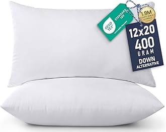 Utopia Bedding Throw Pillows Insert (Pack of 2, White) - 30 x 50 CM Bed and Couch Pillows - Indoor Decorative Pillows