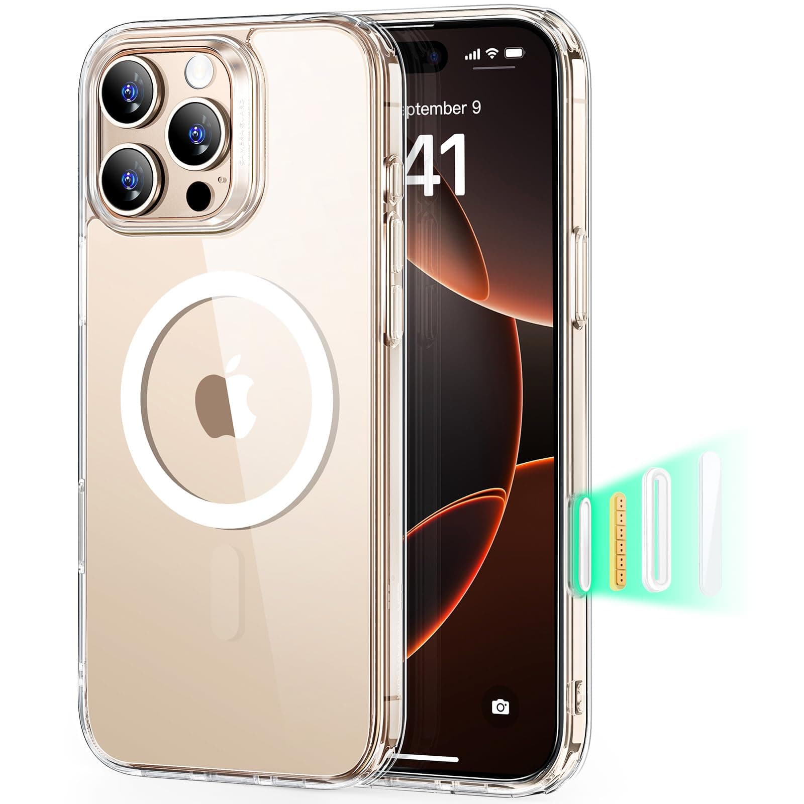 ESR for iPhone 16 Pro Max Case, Camera Control, Compatible with MagSafe, Shockproof Military-Grade Protection, Magnetic Phone Case for iPhone 16 Pro Max, Classic Hybrid Case (HaloLock), Clear