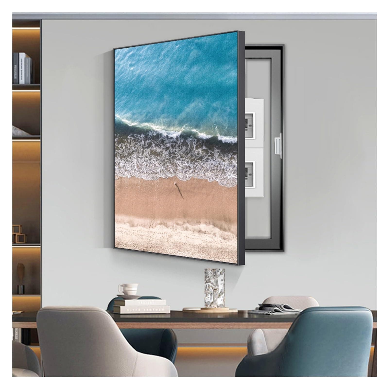 Electrical Panel Cover Decorative, Breaker Box Cover Decorative, Meter Box Decorative Painting, Wall Mounted Hide Fuse Box Cover Cabinet(I,40x50cm/16x20in)