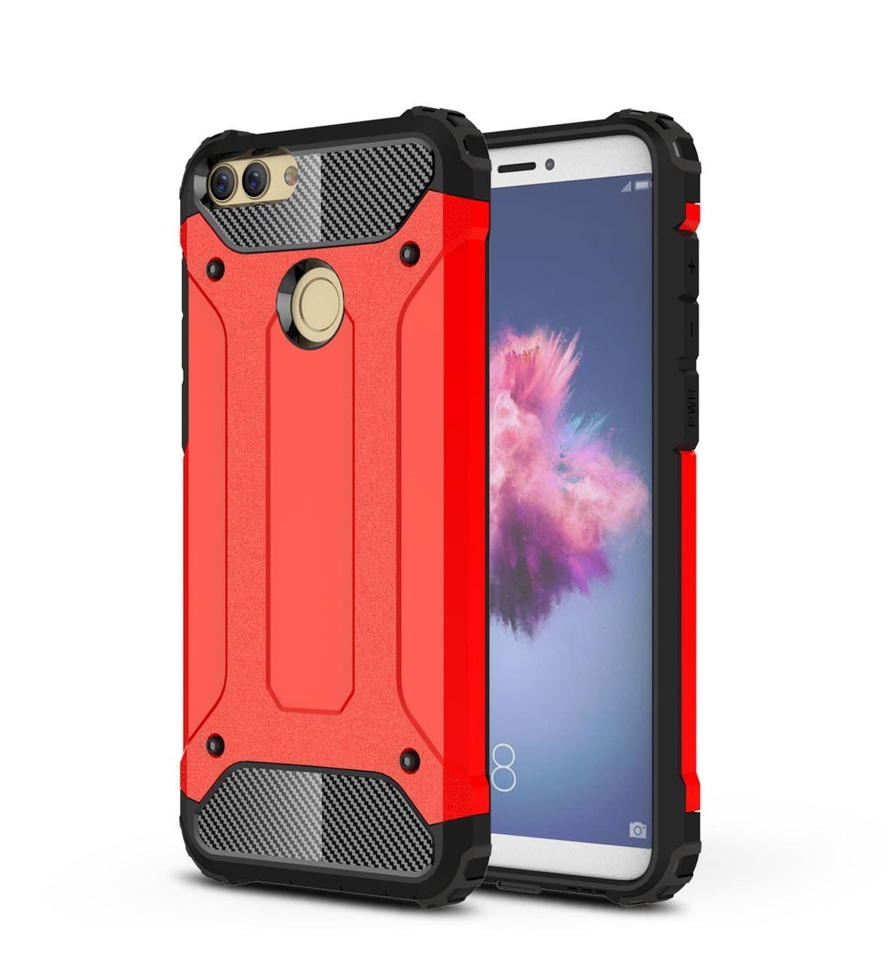 ROCKWEY For Huawei P Smart case,TPU + PC,durable,Shock-Proof,perfect match Huawei P Smart(red)