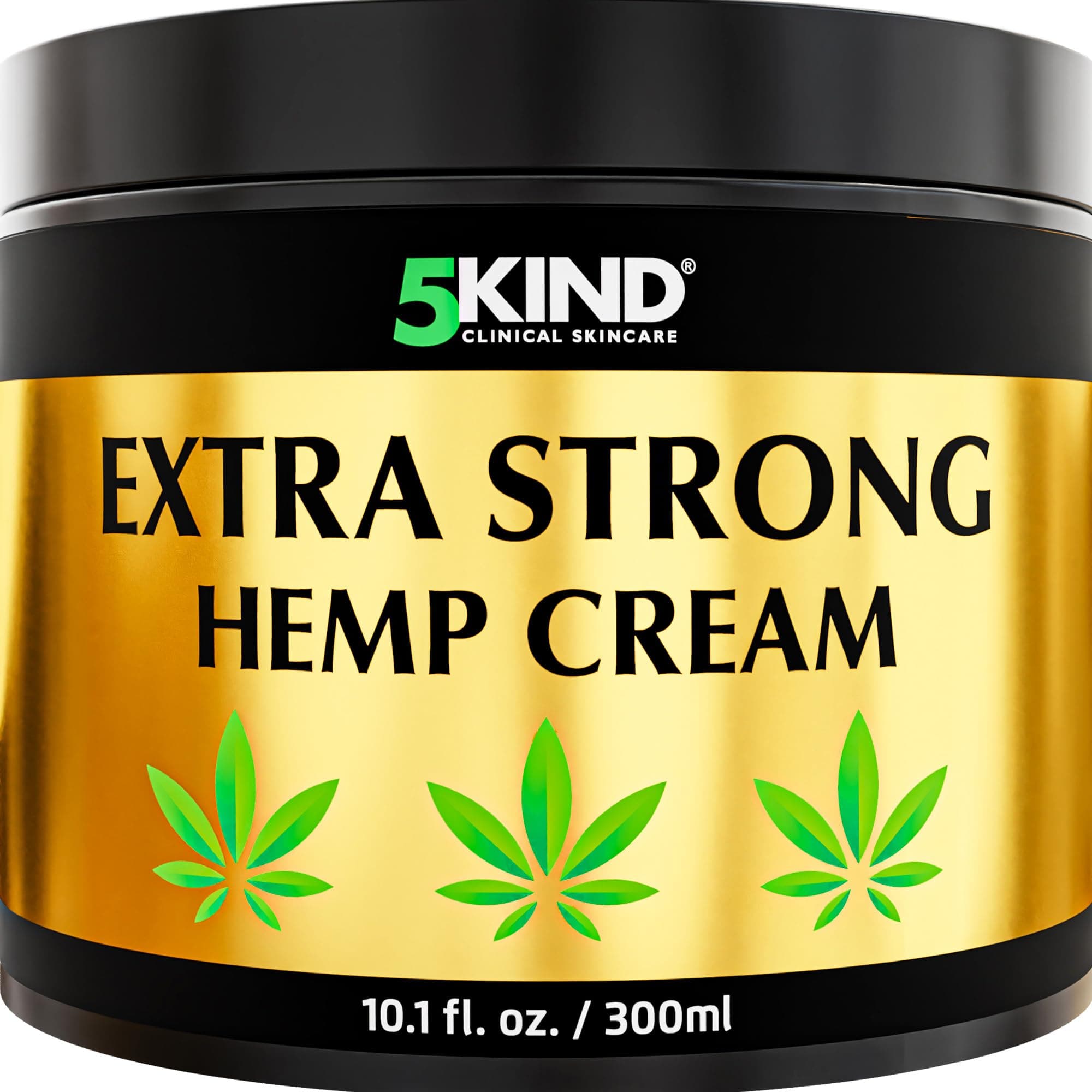 - 5kind Extra Strong Hemp Cream 10.1 fl oz - Maximum Strength - Natural Topical Cream - Muscle Rub for Lower Back, Joints, Neck, Knees, Shoulders