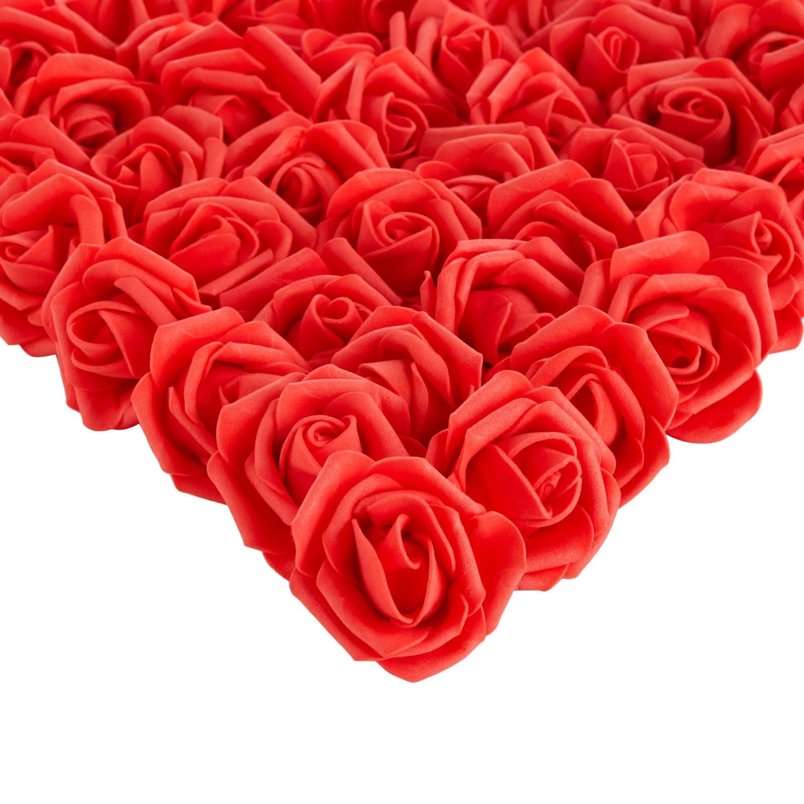 Bright Creations 200 Pack Red Roses Artificial Flowers Bulk, 2 Inch Stemless Fake Red Flower Heads for Decorations, Bridal Shower, Wedding