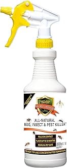 Natural Bug, Insect & Pest Killer & Control Including Fleas, Ticks, Ants, Spiders, Bed Bugs, Dust Mites, Roaches and More for Indoor and Outdoor Use, 32 Oz Quart