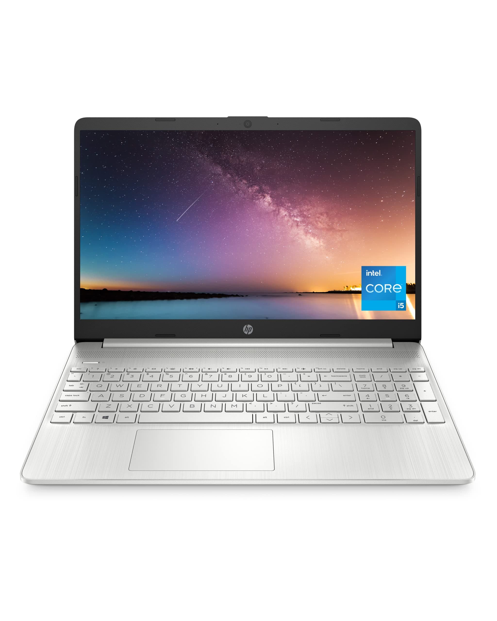 HP 15.6 Inch Laptop, Intel Iris Xe Graphics, 11th Generation Intel Core Processor, 8 GB RAM, 256 GB SSD, Windows 11 Home (15-dy2024nr, Natural Silver)