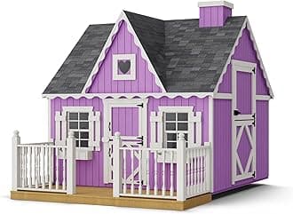 8x8 Victorian Playhouse with Floor, Deck and Rail, Outdoor Wood Do-It-Yourself Kit