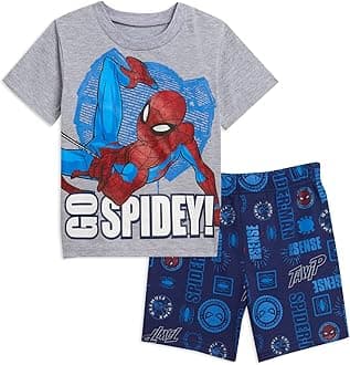 Marvel T-Shirt and French Terry Shorts Outfit Set Infant to Big Kid Sizes (12 Months - 18-20)