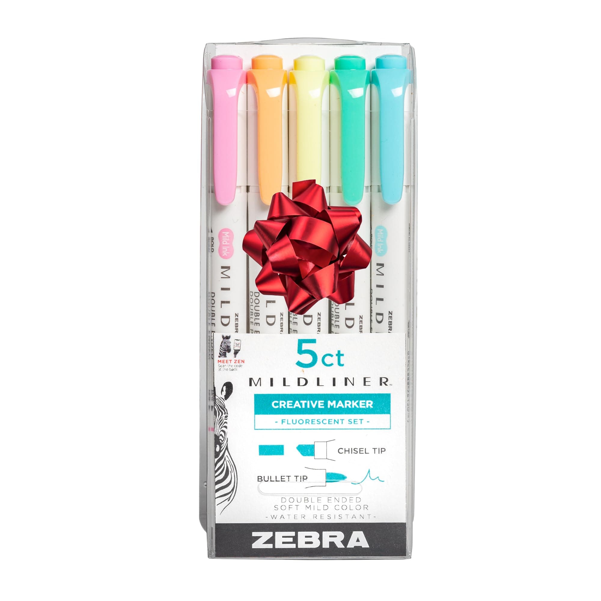 Zebra Mildliner Double Ended Marker Bold & Fine Point 5/Pkg-Fluorescent -78105