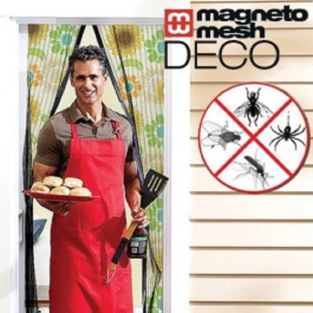 Magneto Mesh Fly Screen with Magnets and Pattern Bunte Sommerblumen