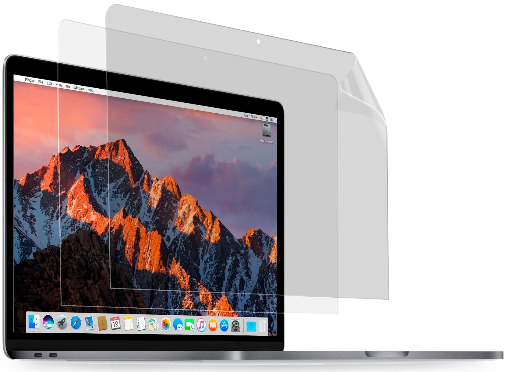 MyGadget 2x Screen Protector Matte HD compatible with Apple MacBook Pro 15 inch Touchbar - Anti Scratch LCD Display Protection Shield Film