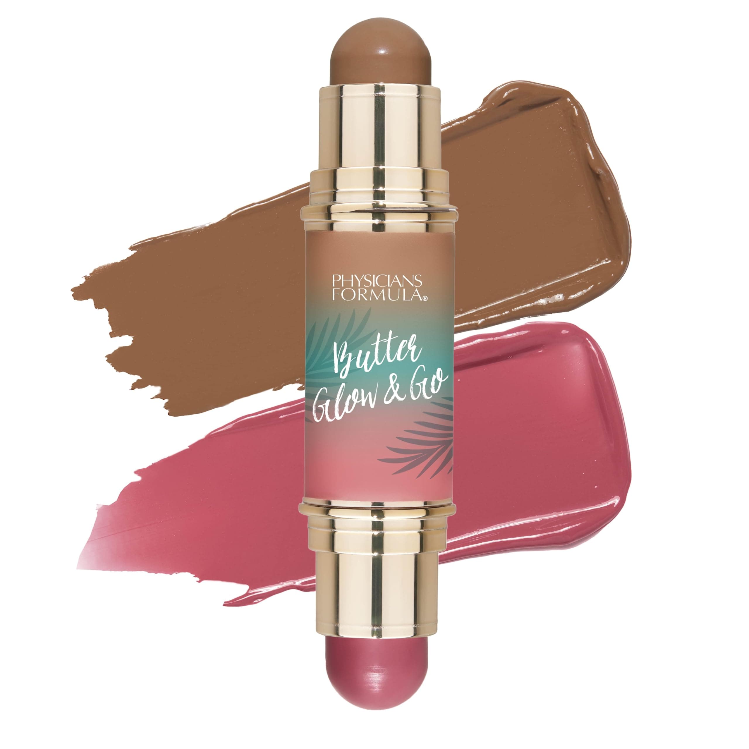 Butter Glow & Go, Dual-Ended Multiuse Makeup Stick for Cheeks, Eyes and Lips, Complementary Shades for Bronzing, Contouring and Blush, Berry Tan