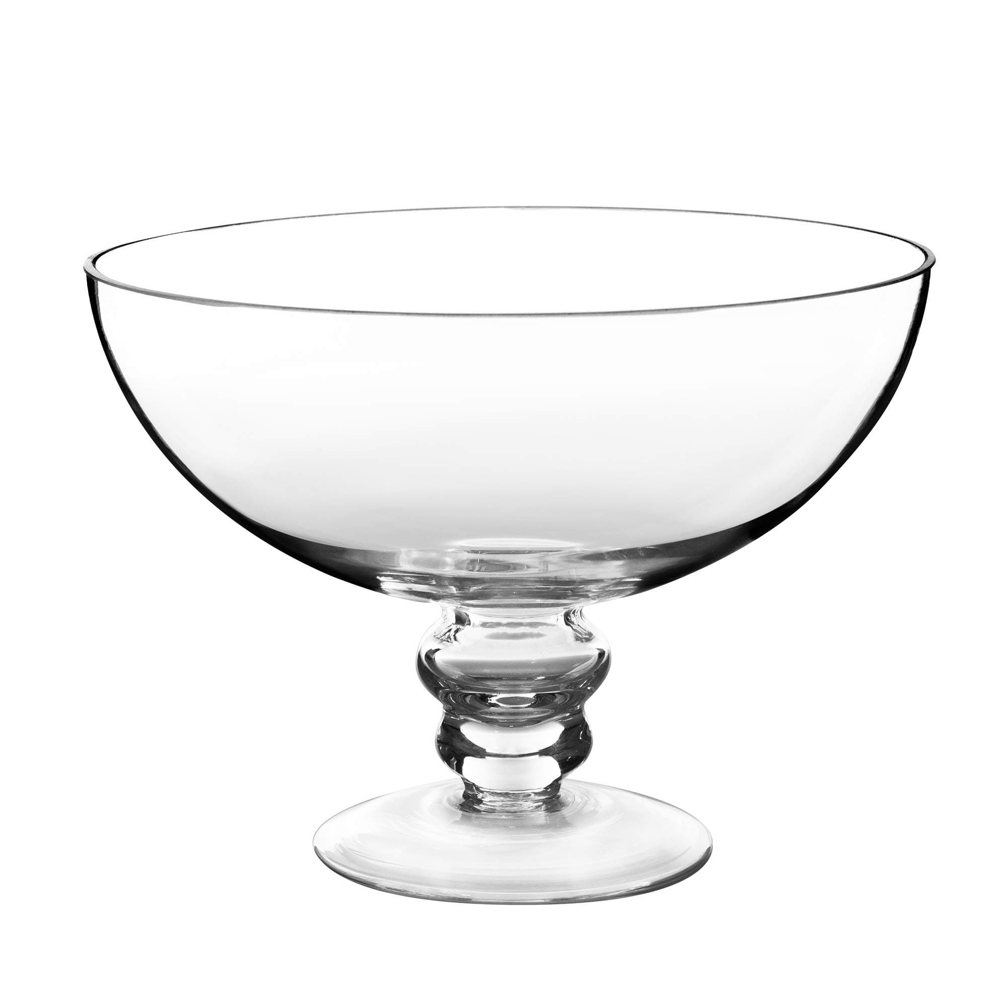 Glass Decorative Footed Bowl (H:6" D:8") | Fruit Display Terrarium Compote Vase Kitchen Table Centerpiece