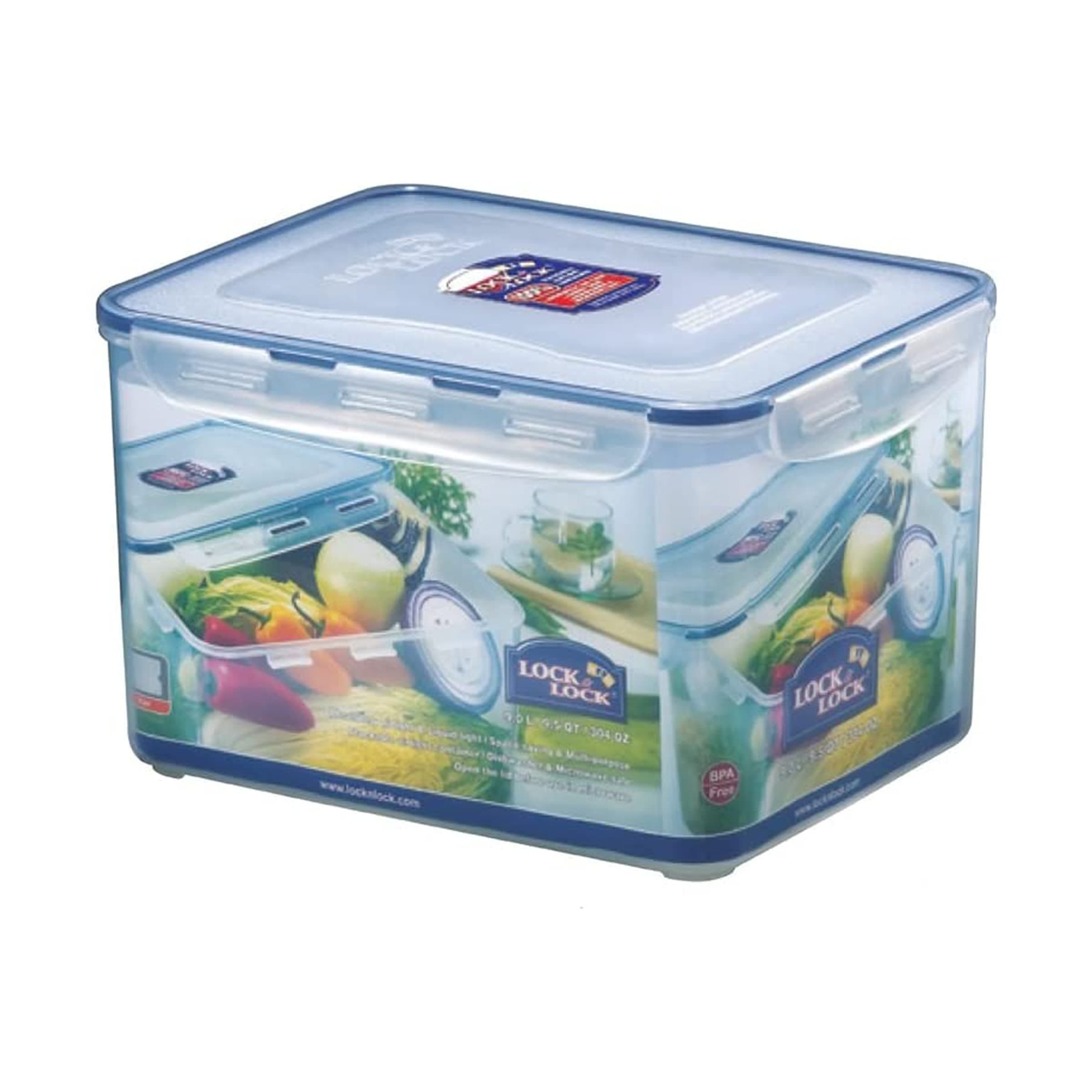 LOCK & LOCKClear 9 Litres Capacity Rectangular Plastic Food Container, HPL838