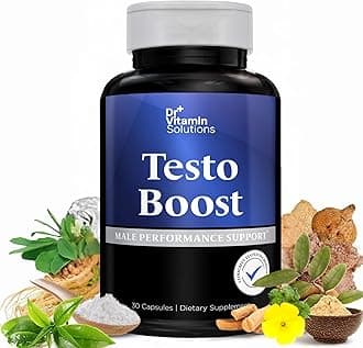 DR VITAMIN SOLUTIONS Testo Boost Supplement for Men - Stamina, Endurance & Energy Support - Male Testosterone Booster w/Fenugreek, Tribulus, Tongkat Ali, Horny Goat Weed
