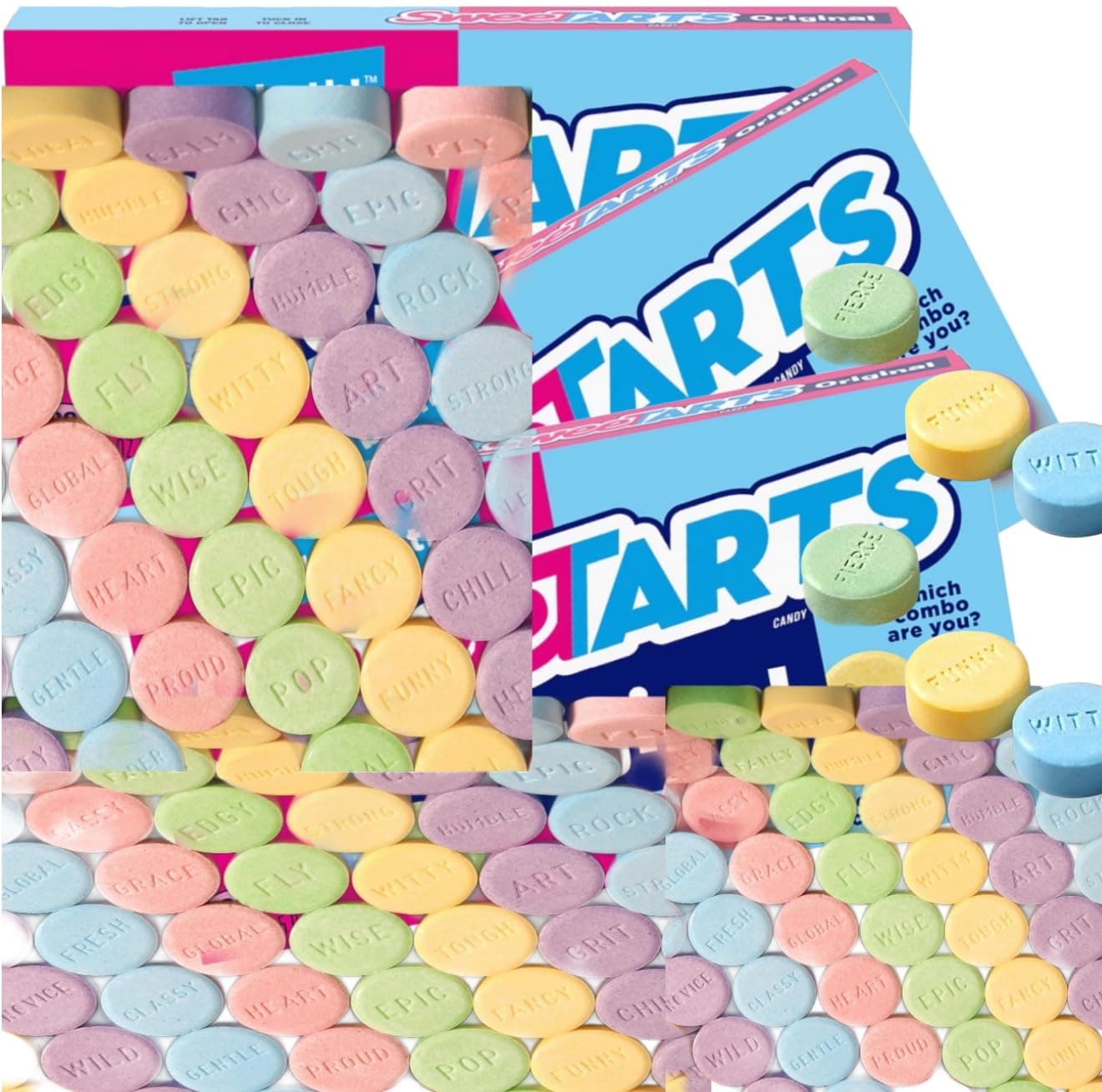 Sweet Original Candy, Assorted Flavors Blue Raspberry, Red Cherry, Purple Grape, Yellow Lemon | (3 - Pack)