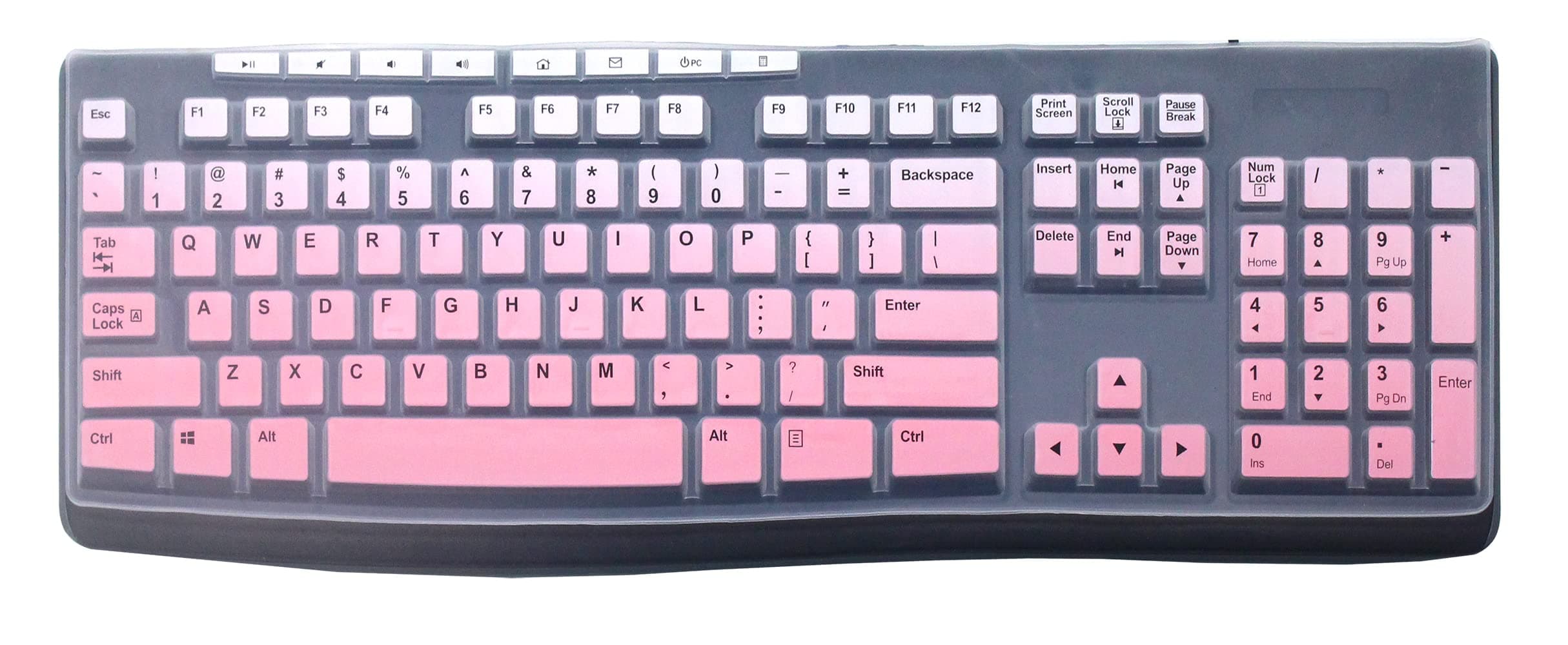 Ultra Thin Desktop PC Silicone Clear Keyboard Cover Skin Protector Compatible for Logitech MK295 MK275 MK270 Wireless Keyboard, Logitech K200 K260 K270 MK200 MK260 Keyboard (Gradient Pink)