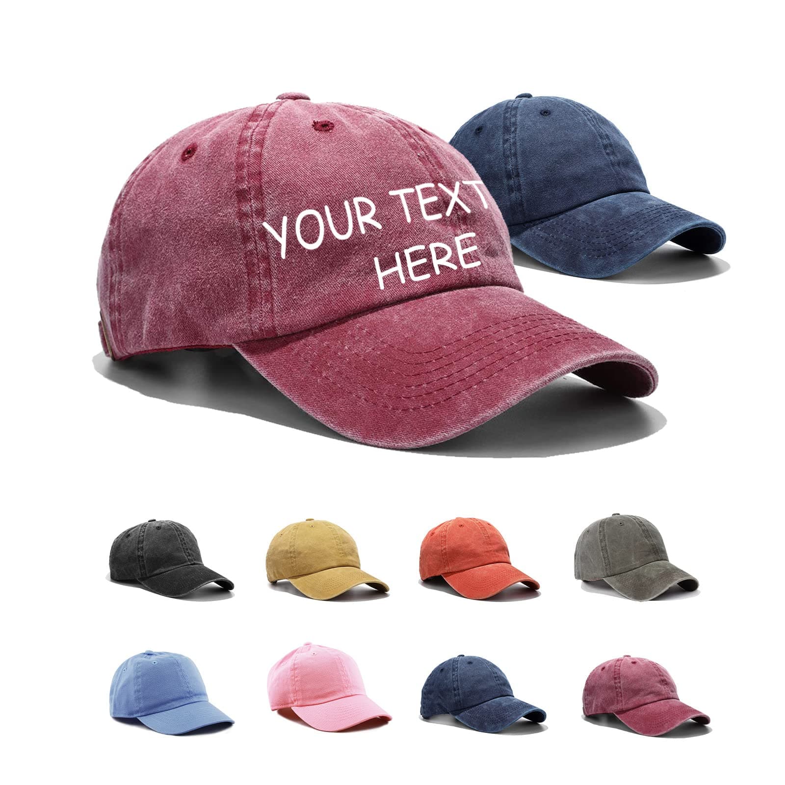 - Custom Embroidered Baseball Hat Your Own Text Personalized Dad Hats