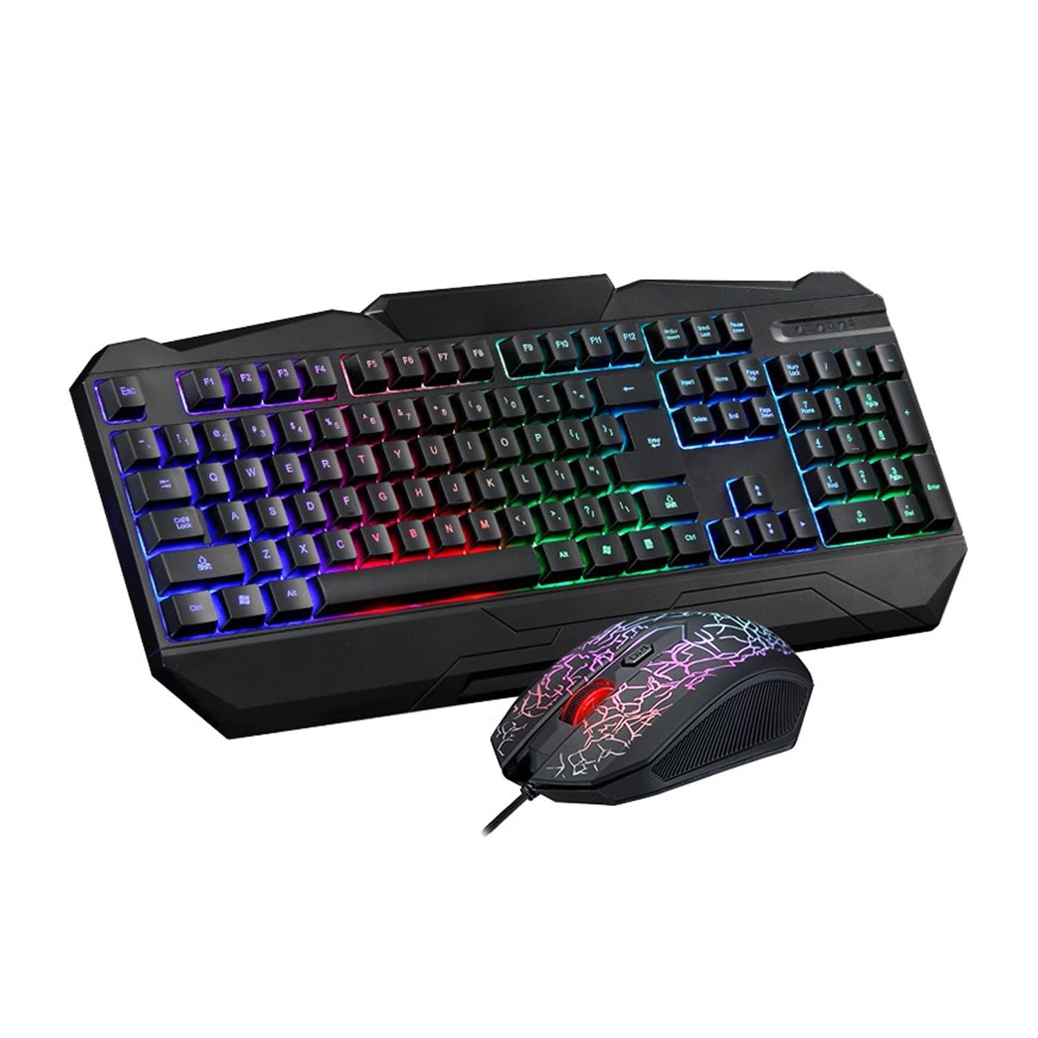 Gaming Keyboard and Mouse Upgraded 9 Colors Marquee Features Backlit, USB Multimedia for PC Dell Lenovo HP Acer and Many More by Nov8tech