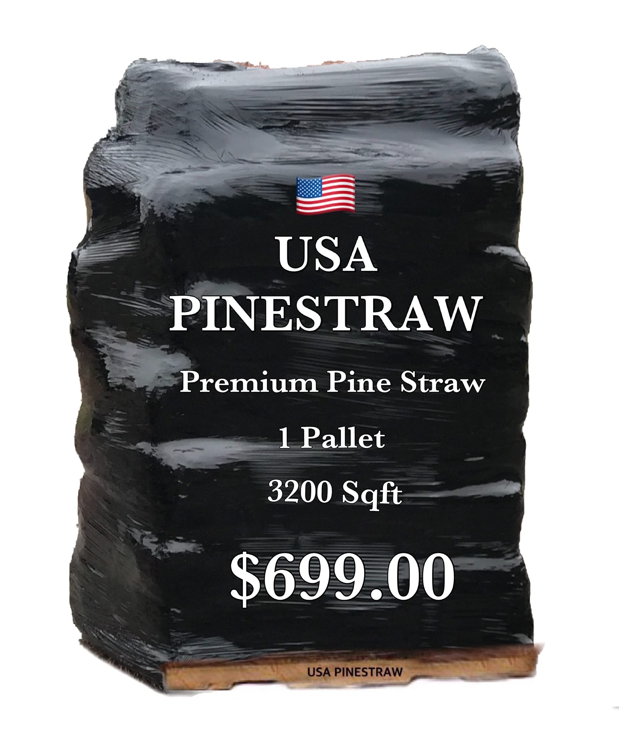 USA Pine Straw - Pine Needle Mulch - Premium Long Needle - Covers (Covers 3200 Sqf- 1 Set)