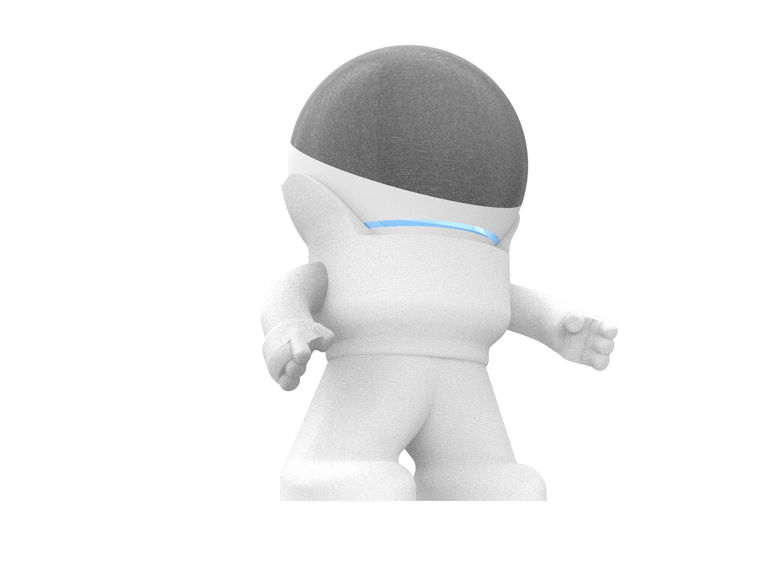 Splin Desk Stand Stand for Alexa Smart Speaker Echo Dot 4th Generation -Amazon-Mr. Bill (White)