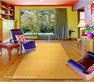 Zara Carpets Solid Plain Hand Made Rugs Runner Size 2 Feet by 6 Feet (2x6 feet) Yellow