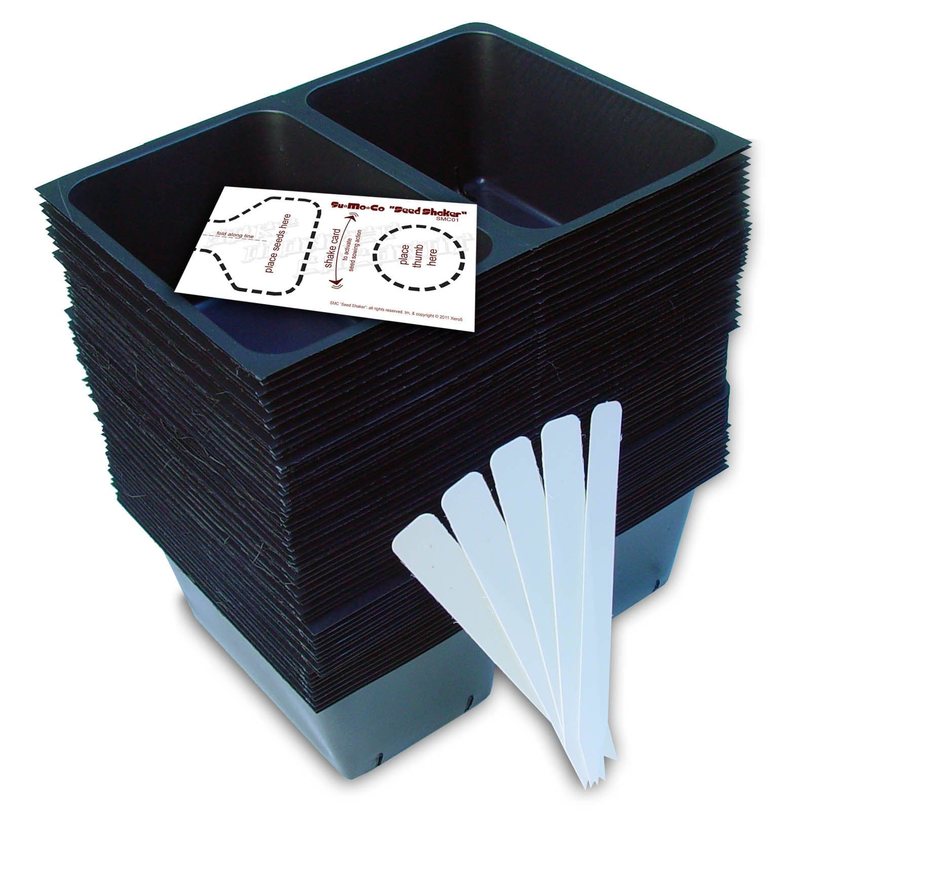 Microgreens Starter Tray Inserts, 120 Count, 3"x5" Trays w/"Seed Shaker" Card and 5 Plant Labels. Perfect for Wheatgrass and Sprouts