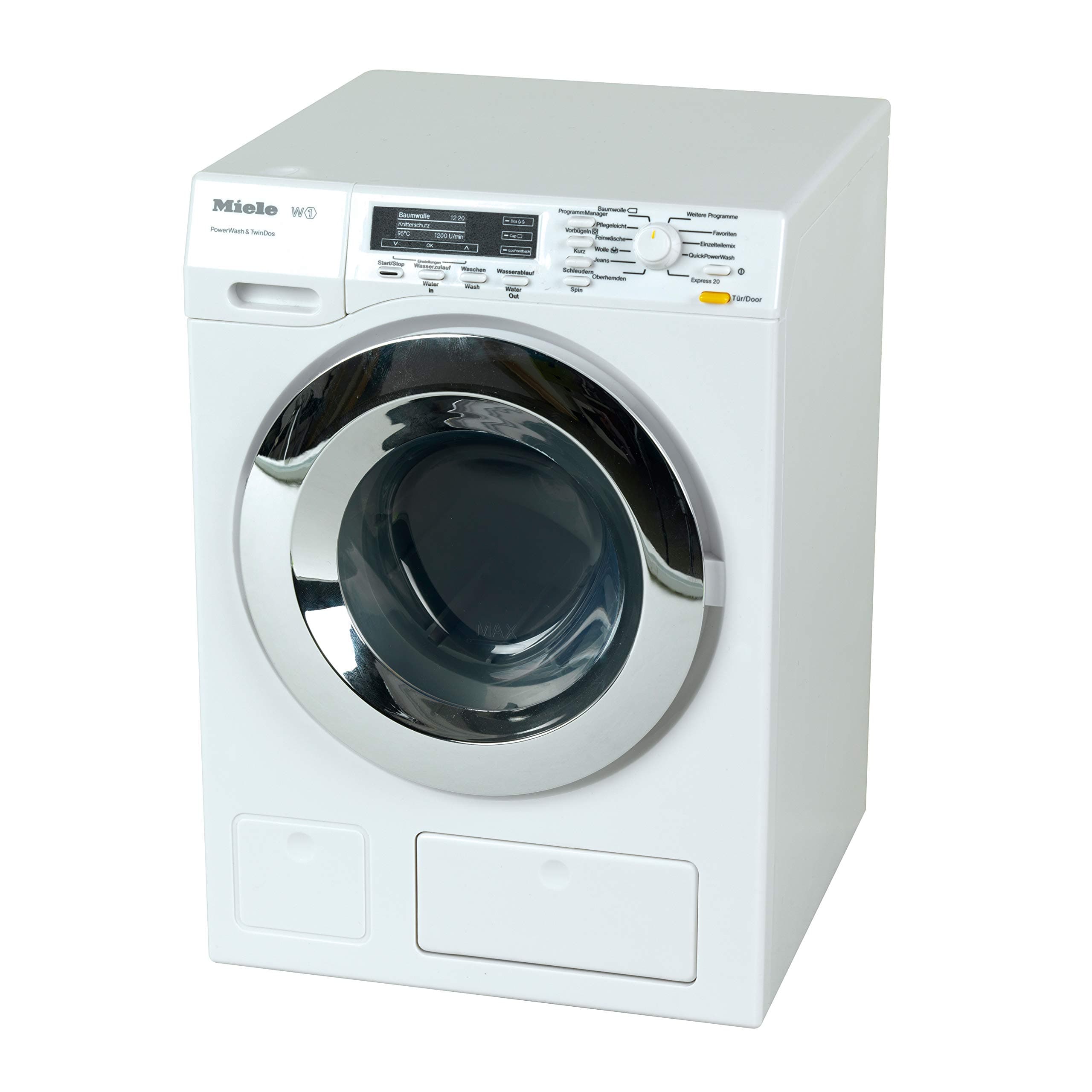 Theo Klein 6941 Miele Washing Machine I Four Washing Programmes and Original Sounds I Works with or without Water I Dimensions: 18.5 cm x 26 cm x 18 cm I Toy for Children Aged 3 Years and up