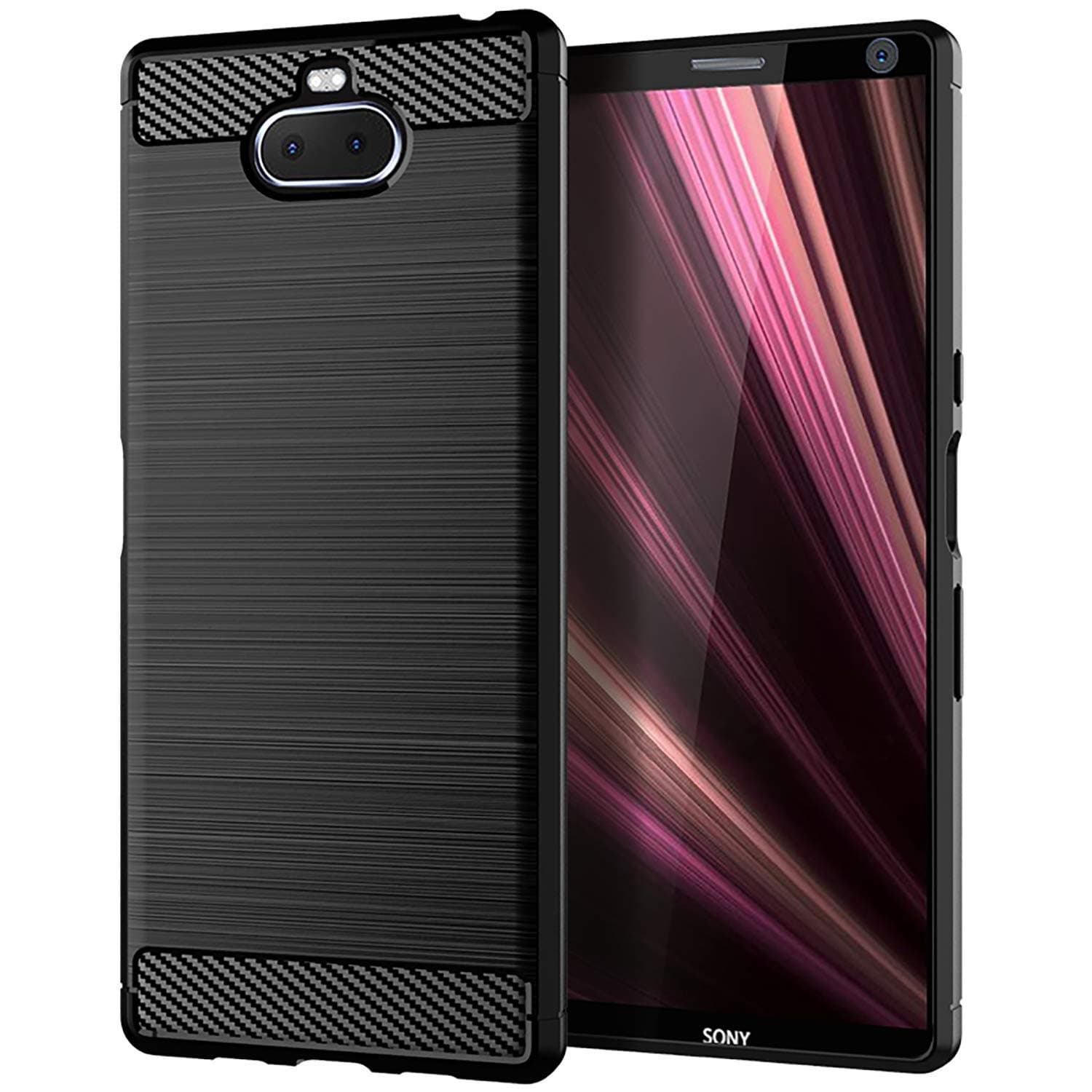 Sony Xperia 10 Plus Case,LuckyMi TPU Shock Absorption Technology Full Protective Case Cover for Sony Xperia 10 Plus Smartphone (Black, Sony Xperia 10 Plus Case)
