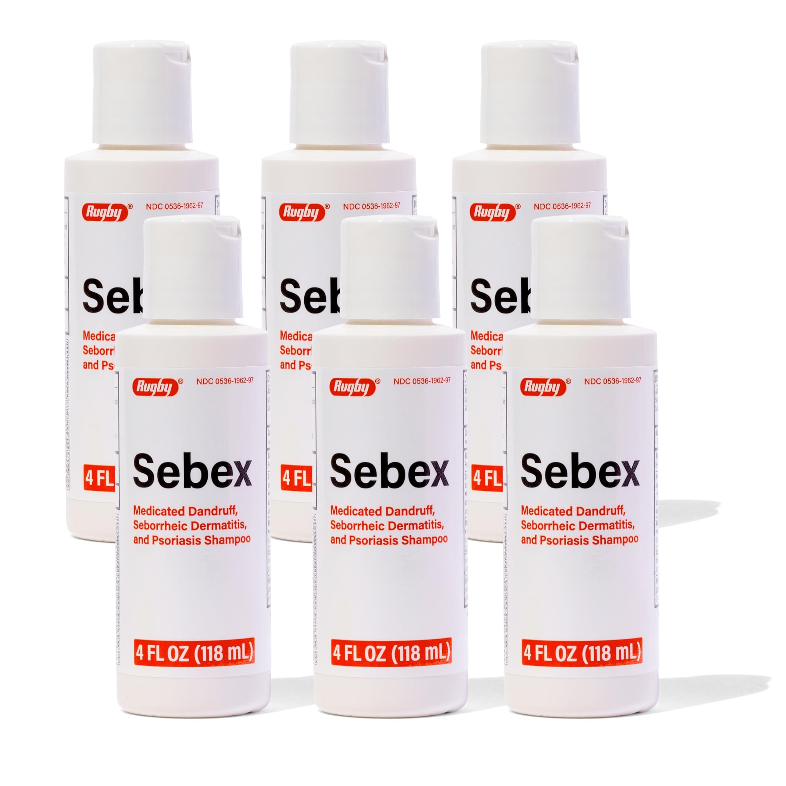 Major Sebex Medicated Dandruff Shampoo Generic for Sebulex - 4 oz, (Pack of 6)