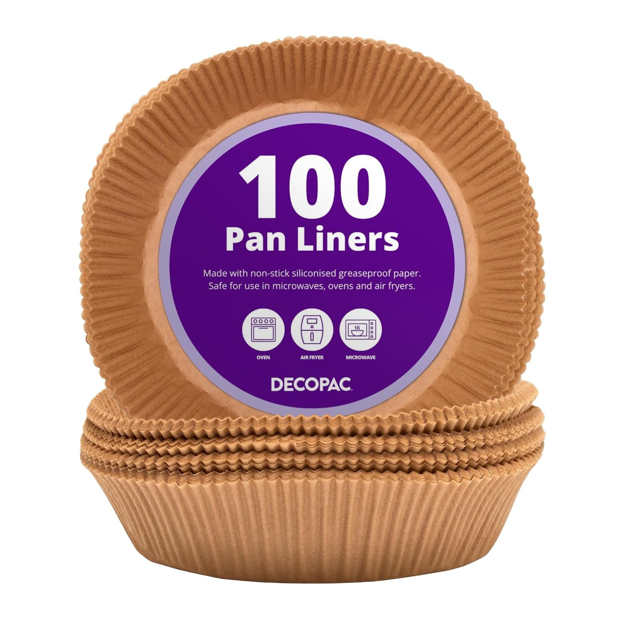 8" Cake Pan Liners, 100 Pack, Non-Stick Siliconized Greaseproof Paper, Round Baking Liner for Cakes and Pies, Parchment Paper Round Air Fryer Liner