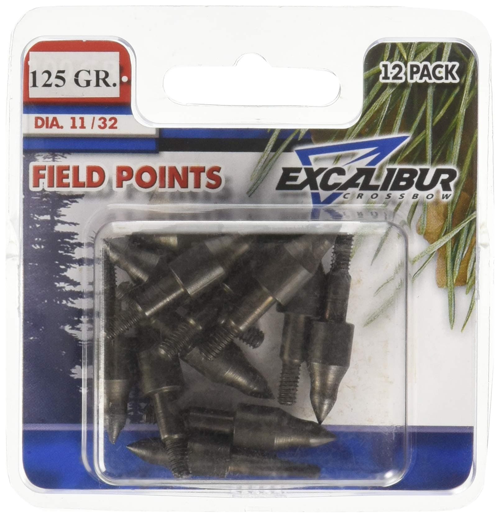 Excalibur Field Hunting Durable 11/32" Replacement Points for Crossbow Arrow Broadheads - 12 Pack, 125 Grain