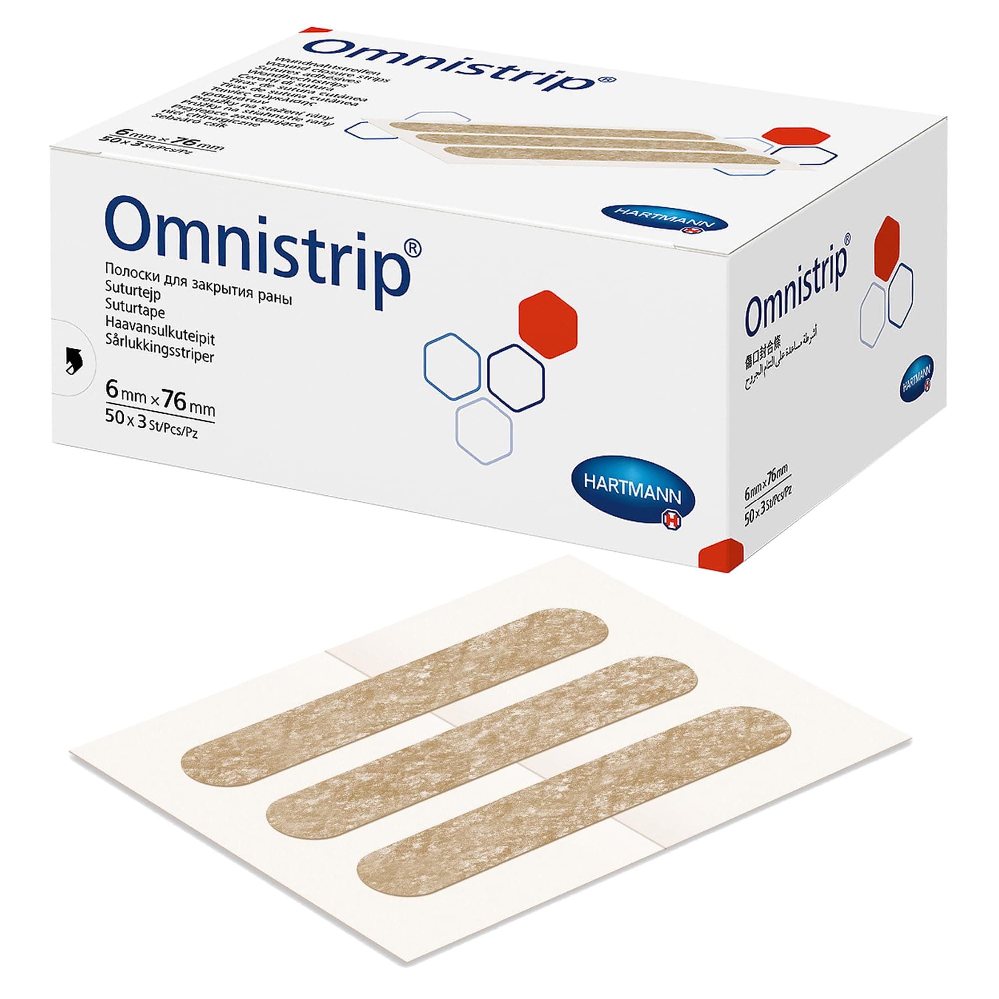 Hartmann omnistrip, wound closure, strips, (6 mm x 76 mm)