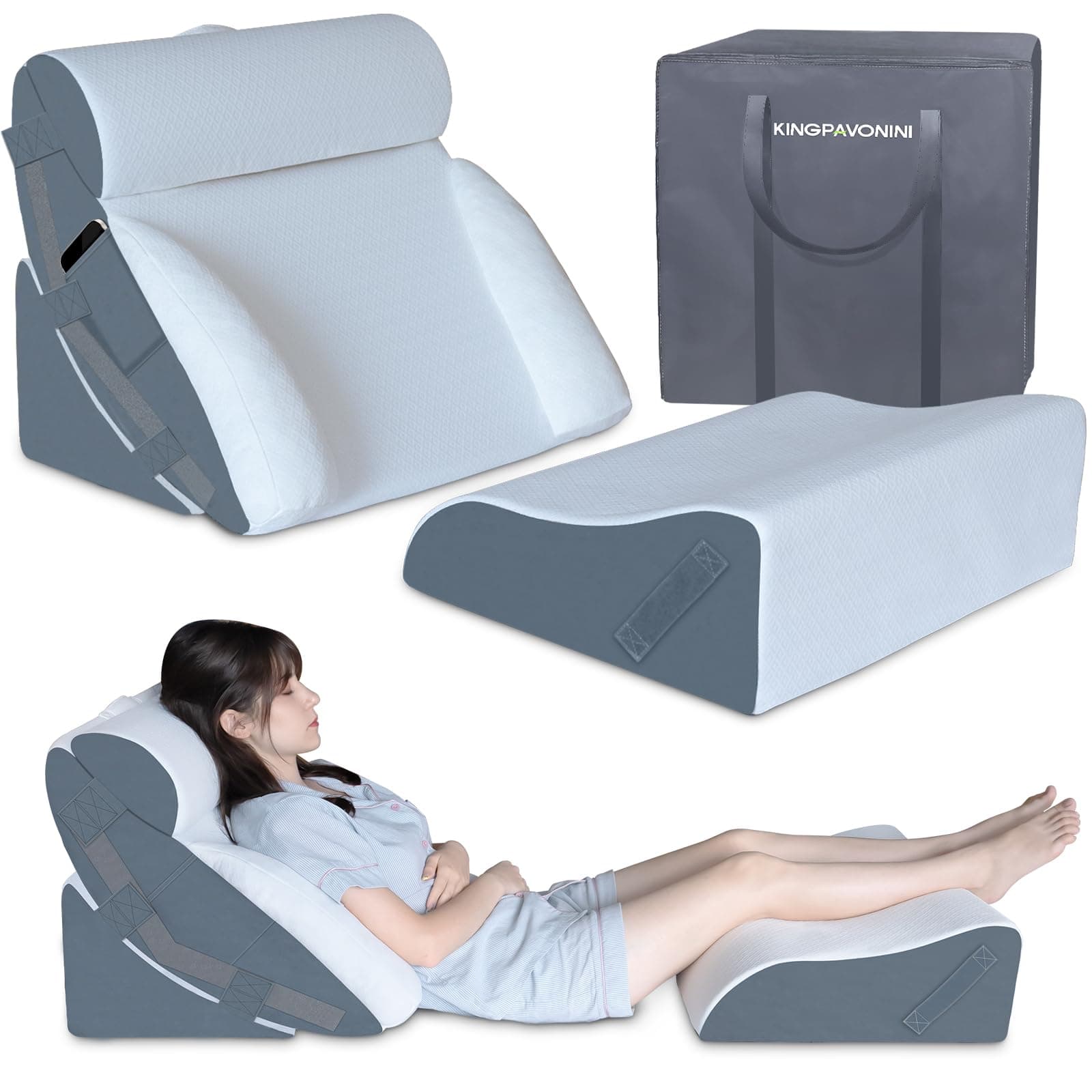 KingPavonini 4PCS Wedge Pillow White