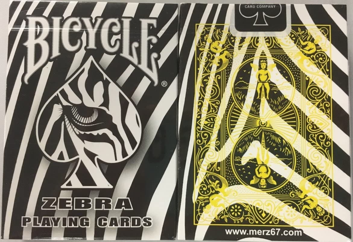 Zebra Deck Playing Cards by Bicycle Black White Striped