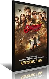 Singham Again Movies Poster Canvas Wall Art Painting Living Room Posters for Bedroom Decor 08x12inch(20x30cm)