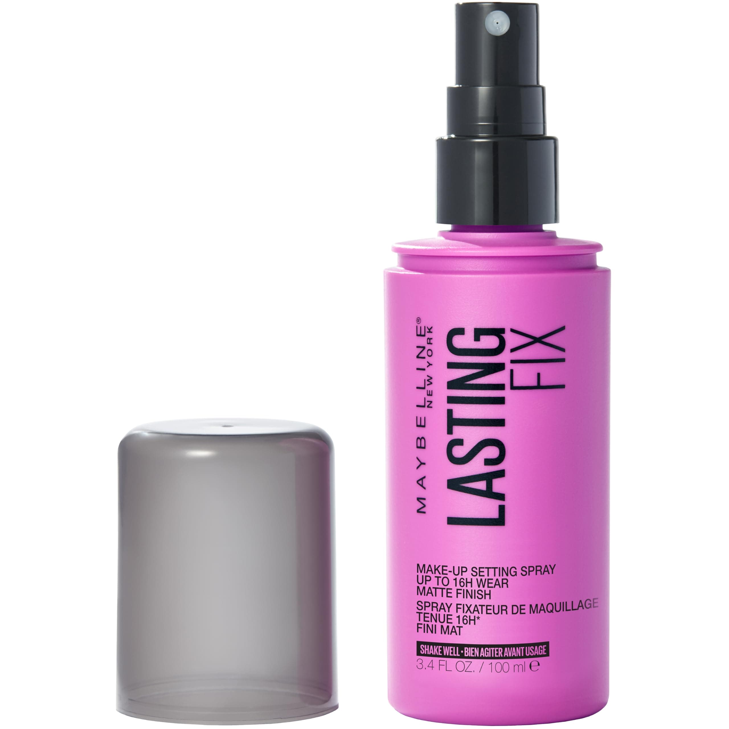 Maybelline New York Lasting Fix Matte Setting Spray, Micro-Fine Liquid Mist to Lock in Your Makeup Look for All-Day Wear Without Melting Fading or Smudging, Lasting Fix Matte, 100 Clear