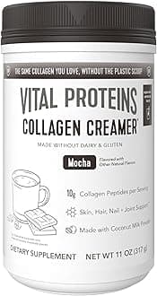 Vital Proteins Collagen Coffee Creamer, Coconut Milk based & Low Sugar Powder with Collagen Peptides Supplement - Supporting Healthy Hair, Skin, Nails with Energy-Boosting MCTs - Mocha 11.2oz
