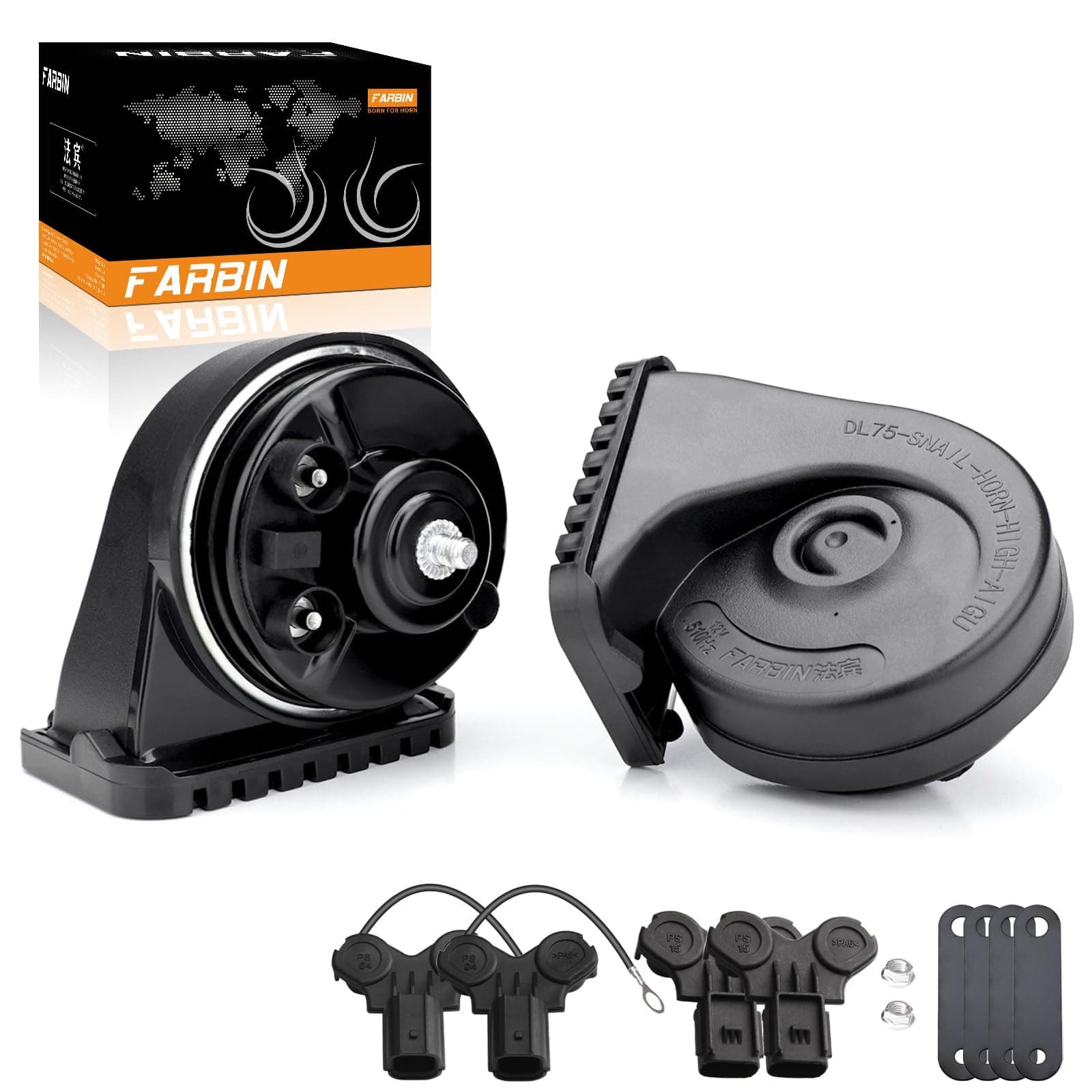 FARBIN Special Interface Auto Horn Compatible with Honda/New Civic 12V Car Horn Loud with Protective Grill Dual-Tone Electric Snail Horns Waterproof and Dustproof with Cover