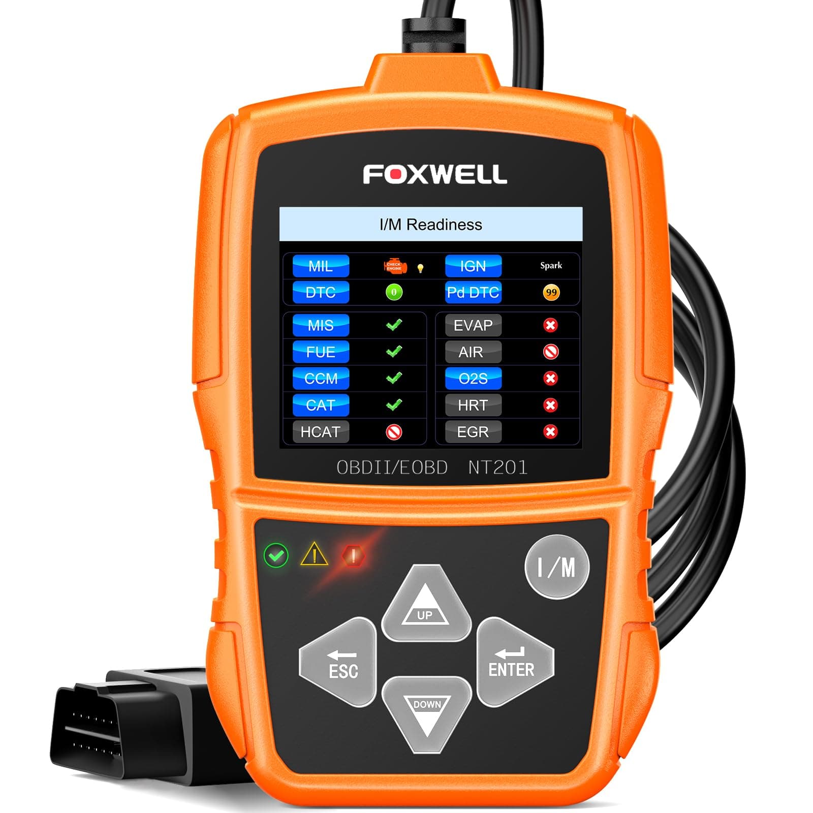 FOXWELL NT201 OBD2 Scanner Car Code Reader, Professional Auto Car Diagnostic Tool in Engine Fault Code Reader for all OBDII cars After 1996, support I/M Readiness, S-mog Check, Free Lifetime Update