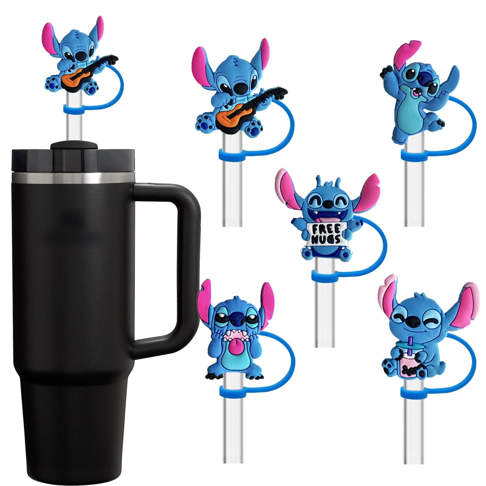 5 Pack Silicone Straw Toppers for Stanley Cup 40 30 oz, Reusable Dust-Proof Straw Cover Cap, Straw Accessories for Water Tumbler