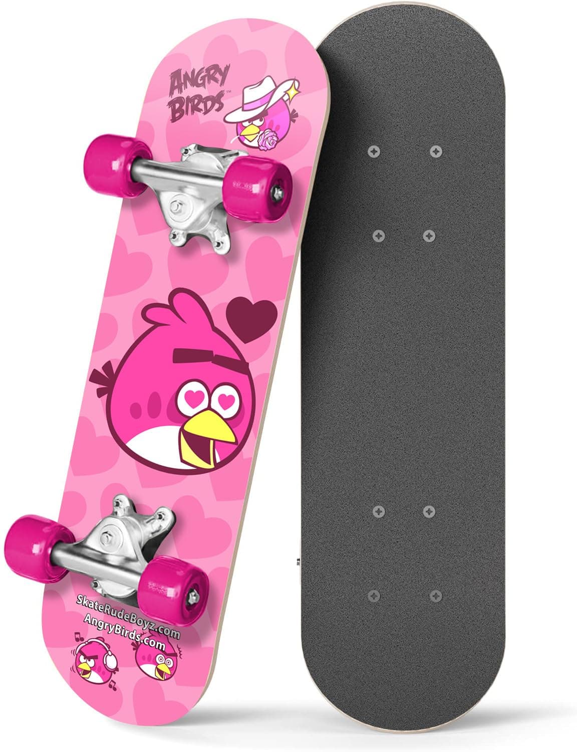 Kids Beginner Micro Mini Skateboard from Angry Birds - Learn Skateboarding in Style - Mini Wooden Cruiser Board with Cool Graphics for Boys & Girls 3-5 Years - 17” Deck, 54mm Wheels, Lightweight - Safe & Durable