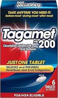 HB 200 mg Cimetidine Acid Reducer and Heartburn Relief, Relieves and Prevents Indigestion, 6 Count