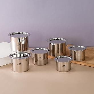 Flat Bottom Top Set of 3(325,425,525,650,750,950ml) (6 pc Combo)/Induction Friendly TOPE