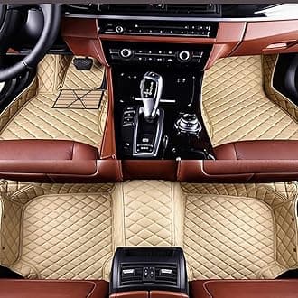 Car Floor Mats Custom Made for Toyota Land Cruiser Prado 7-Seats 2018-2020 All Weather Artificial Leather Carpets (Beige)