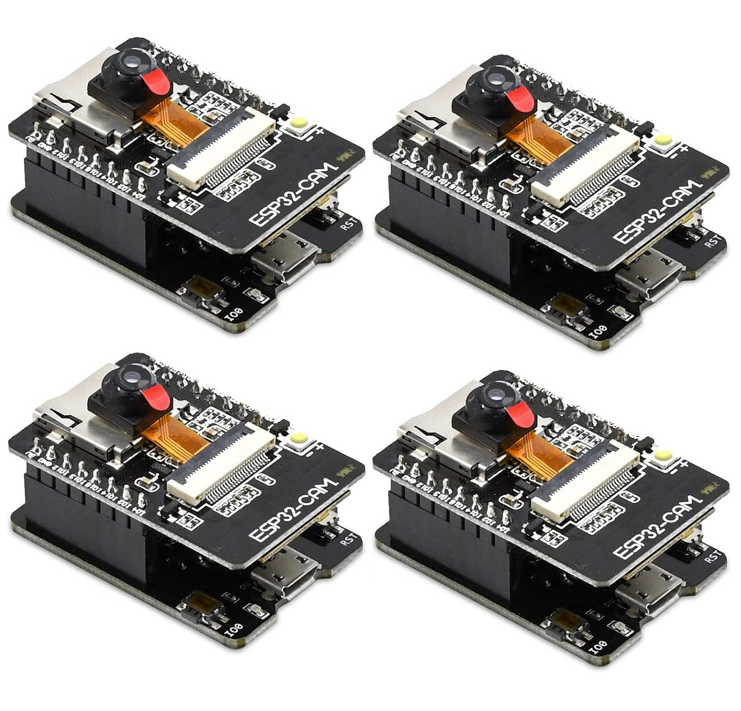 4PCS ESP32-CAM-MB, Aideepen ESP32-CAM W BT Board ESP32-CAM-MB Micro USB to Serial Port CH-340G with OV2640 2MP Camera Module Dual Mode
