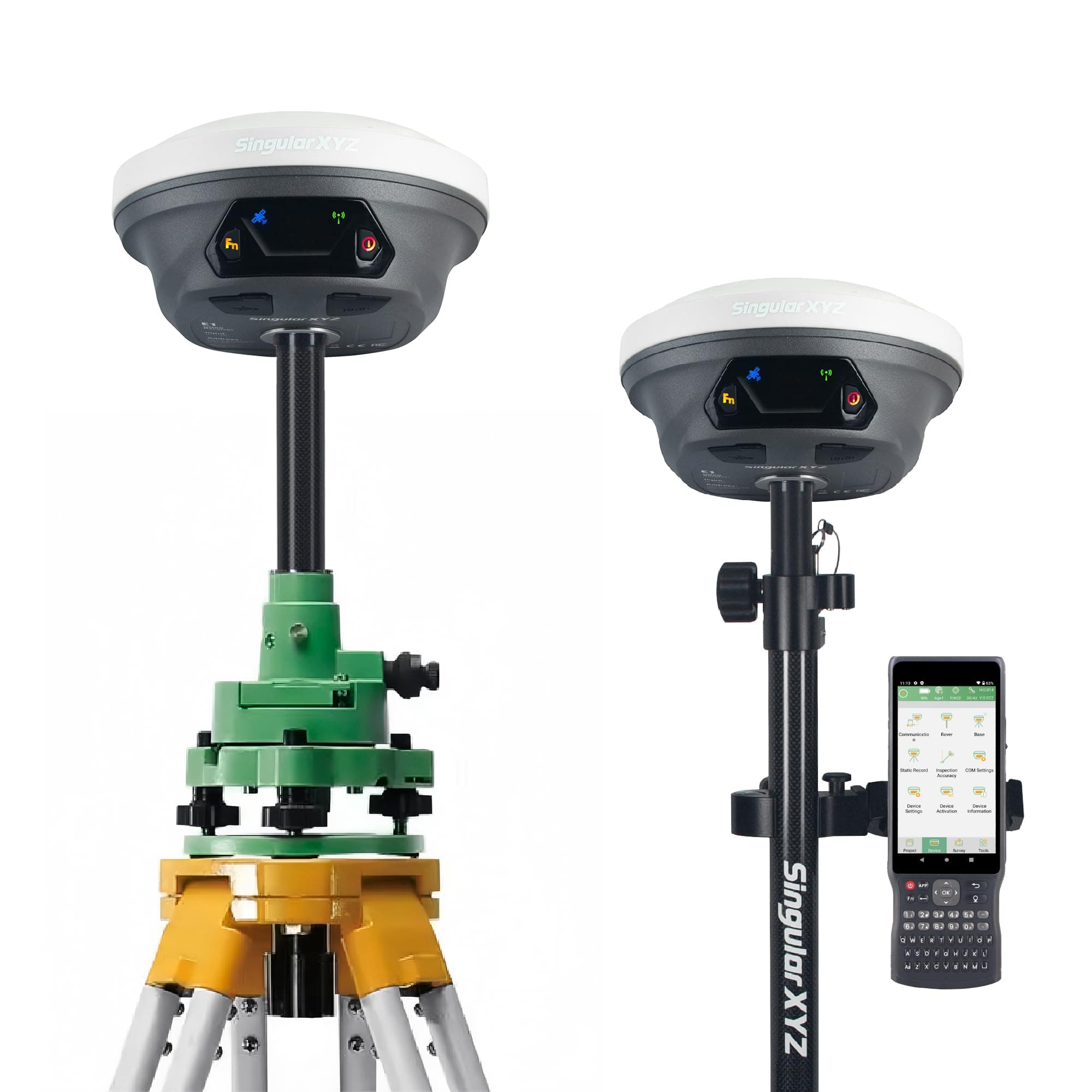 E1 RTK GNSS Survey Equipment, 1408 Channels, 5km UHF Range, 60° Tilt, 20hrs Endurance, IMU Rover & Base Handheld Collector with Survey Software