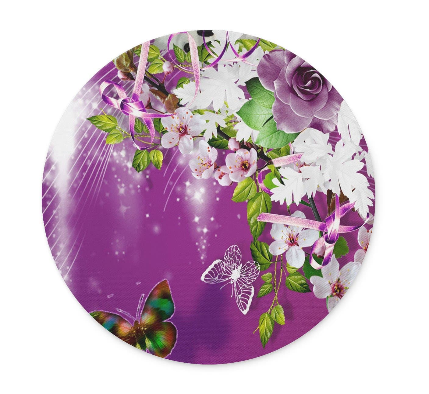 Beautiful Note Design Personalized Round Desktop Mousepad Mouse Pad (20 x 20 cm)